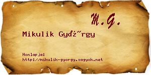 Mikulik György névjegykártya